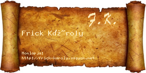 Frick Károly névjegykártya